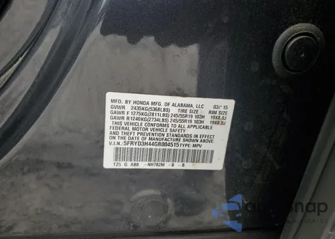 2016 Acura Mdx Technology из США, поврежденный, VIN 5FRYD3H44GB004515